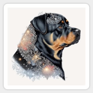 Jeweled Rottweiler Princess Sticker